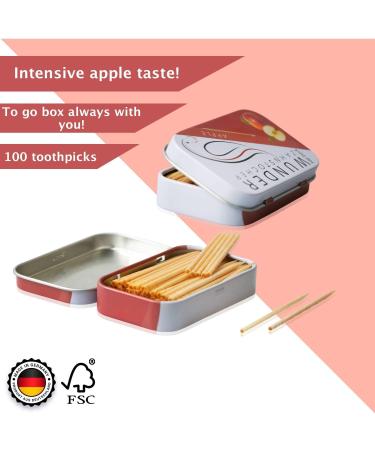 Wonder Toothpick - Flavoured Toothpicks for Fresh Breath and Teeth Cleaning on the Go - Sugar-Free Vegan Apple Flavor - Buy Online on GoSupps.com