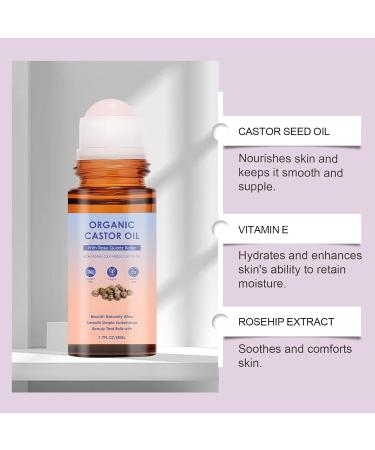 Huile de ricin bio bille avec rouleau en quartz rose 100% pure extra vierge press e froid pure pour la peau huile dor e pure pour la peau les cheveux et les sourcils zones s ches (2PCS) - Buy Online on GoSupps.com