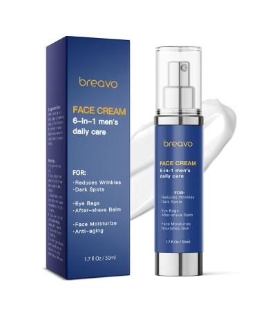 6 in 1 Face Cream for Men: 6 in 1 Mens Face Moisturizer Mens Face Cream Anti Aging - Eye Bags Treatment & Wrinkle Cream for Men 1.7 oz 1.7 Fl Oz (Pack of 1)