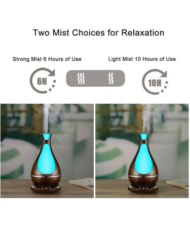 Aromatherapy Diffuser 400ml - Wood Grain Essential Oil Diffuser with Timer & Auto Shut-Off | Humidifier for Large Rooms & Baby Bedrooms | 7 Color Lights - Buy Online on GoSupps.com