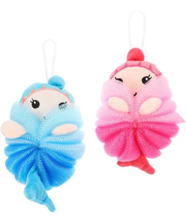 FRCOLOR 6 Pcs Cute Animal Bath Loofahs - Mermaid & Princess Shower Poufs Soft Mesh Sponges for Baby & Kids - Buy Online on GoSupps.com