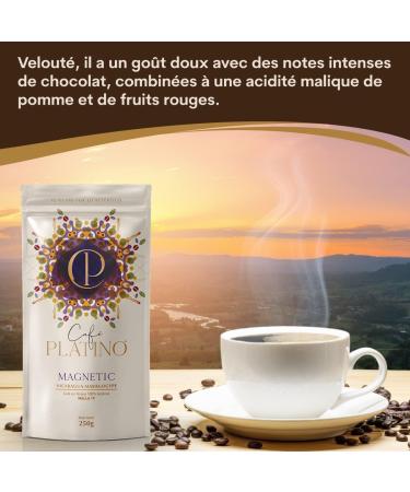 Platinum Magnetic Coffee - Nicaraguan Maragogype Roasted Coffee Beans - 250 g 100% Arabica Natural - Sweet Flavor with Intense Chocolatey Notes - Mesh 19 - Buy Online on GoSupps.com