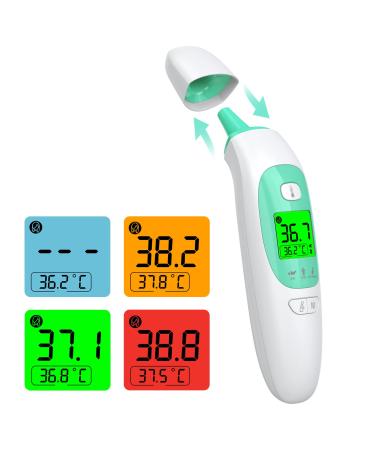 Infrared Digital Ear and Forehead Thermometer KKmier Non Contact Medical Temperature Thermometer for Adults Children Baby and Object Surface High Temperature Alarm CE