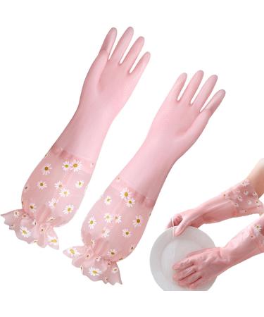 Dishwashing Cleaning Gloves - Reusable PVC Kitchen Dishwashing Gloves Waterproof Non-Slip Long Sleeve Kitchen Gloves Latex Free Dobooo - Buy Online on GoSupps.com