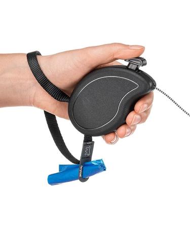 Ferplast Flippy One Dog Leash - Extendable Roller Leash for Small Dogs up to 8kg | 3m Cord with Locking Button - Black - Buy Online on GoSupps.com
