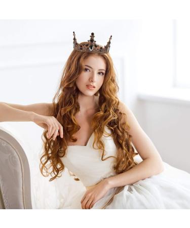 Lurrose Womens Headbands 1Pc Baroque Vintage Round Tiara Rhinestone Black for Halloween Party Black Scrunchies - Buy Online on GoSupps.com