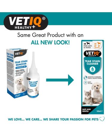 VetIQ Tear Stain Remover 100ml Removes Tear Stains Around Eyes & Mouth Safe & Gentle Dog Tear Stain Remover Cat & Dog Eye Wipes Suitable For All Breeds & Sizes Puppy Eye Wipes Packaging may vary  - Buy Online on GoSupps.com