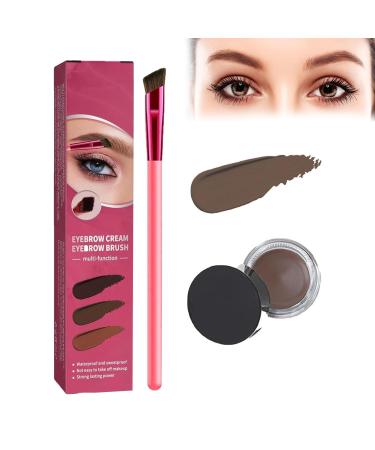 Home Eyebrow Care Kit 4d Laminated 4D Laminated Brow Home-Grooming Kit 4D Laminated Brow Starter Kit Multi-Function Eyebrow Brush Waterproof & Long Lasting (#03 Dark Brown)