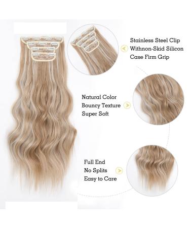 YDDM 20 Inch Wavy Clip-In Hair Extensions - Synthetic Realistic Look - 4pcs Affordable Women s Hair Clips - 24AH613# - Buy Online on GoSupps.com