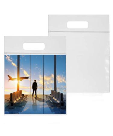 Lecune 15 pieces transparent liquids bag (20 x 20cm) 1l aircraft liquid bags transparent cultural bag for men and women waterproof & reusable 15 pieces of cultural bags more transparent