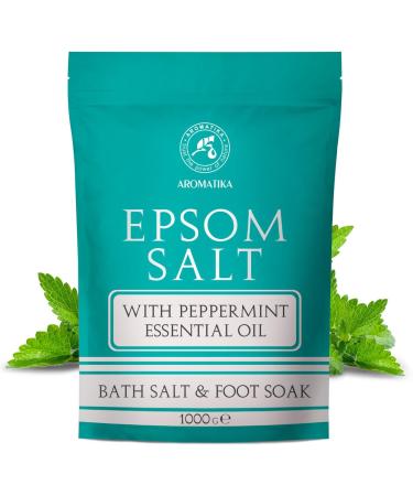 Epsom Bath Salt 35 Oz with Peppermint Essential Oil | 100% Pure Magnesium Sulphate Crystals for Skin Care & Relaxation - International Shipping - Buy Online on GoSupps.com