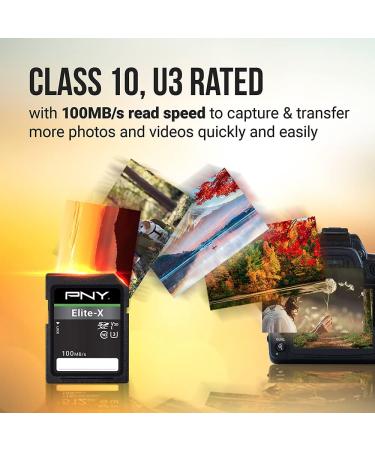 PNY 256GB Elite-X Class 10 U3 V30 SDXC Memory Card - 100MB/s, 4K UHD & Full HD, UHS-I, Full Size SD - Buy Online on GoSupps.com