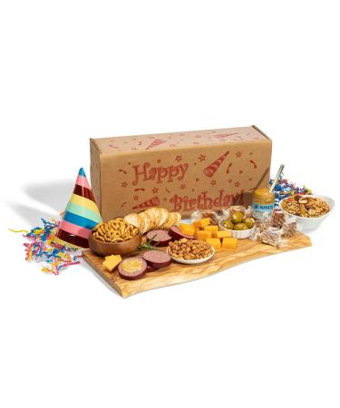 Dan the Sausageman's Happy Birthday Box For Him or Her Includes Beef Summer Sausage, Wisconsin Cheese, and Sweet Hot Mustard