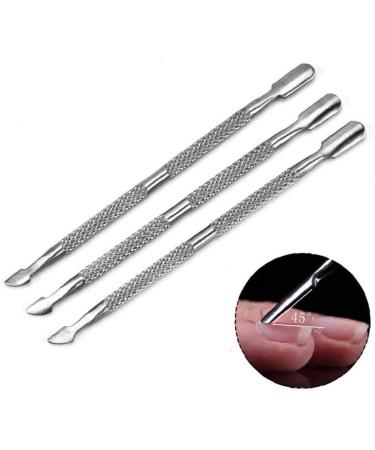2piece Double Head Cuticle Pusher Stainless Steel Nail Art Push Cutter Sturdy Double Ended Nail Romover - Buy Online on GoSupps.com