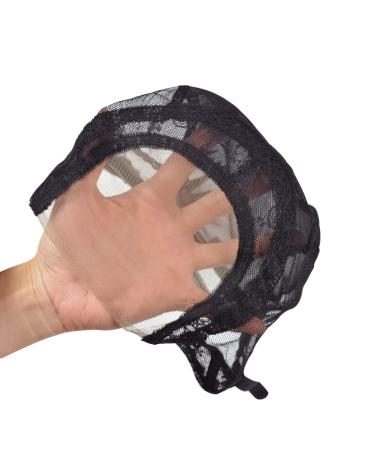 Black U Part Swiss Lace Wig Cap (Pack of 2) - Large Size 56cm - Adjustable Straps - Glueless Hairnets for Making Wigs - Buy Online on GoSupps.com