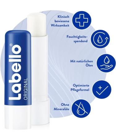  Labello Labello Original Lip Balm Highly Effective Lip Balm with Shea Butter Vitamins and Natural Oils Lip Balm for 24+ Hours of Hydration (2 x 4.8g) - Buy Online on GoSupps.com