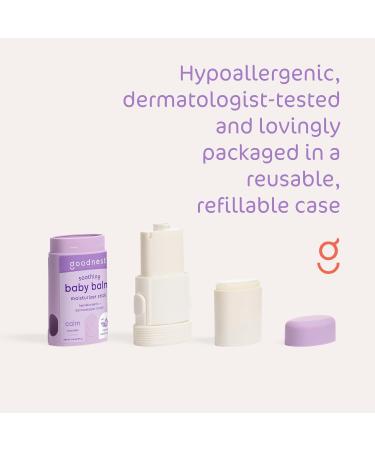 Goodnest Lavender Baby Balm Stick | Nourishing Balm for Dry & Sensitive Baby Skin | 6 Natural Moisturizers | Hypoallergenic | Refillable Silicone Case - Buy Online on GoSupps.com