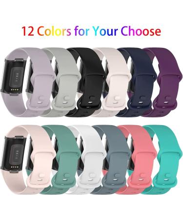 3 Pack BNBIDEN Sport Bands for Fitbit Charge 5 - Pink+Lunar White+Teal - Adjustable Silicone Wristband Strap - Women Men - Large Size - Buy Online on GoSupps.com