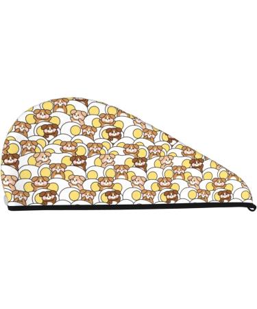 Super Absorbent Cute Dog Fried Egg Microfiber Hair Towel Wrap - Quick Dry Coral Velvet for All Hair Types - Buy Online on GoSupps.com