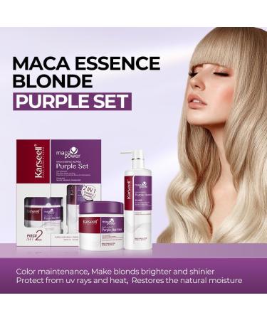  Karseell Karseell Purple Hair Mask and Purple Shampoo Neutralizes Yellow Tones Repairs Damaged Hair for Blonde Platinum White or Gray Hair 2 x 500ml - Buy Online on GoSupps.com