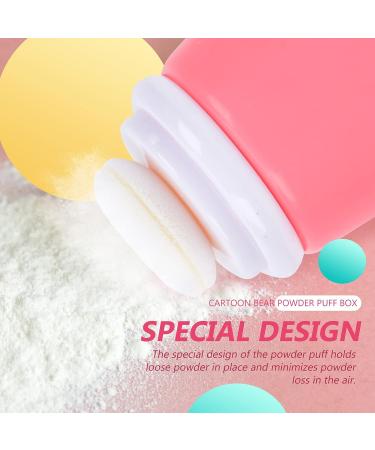 OSALADI Baby Powder Bottle with Cartoon Bear Powder Puff Box - Pink Portable Powder Dispenser for Kids - Buy Online on GoSupps.com