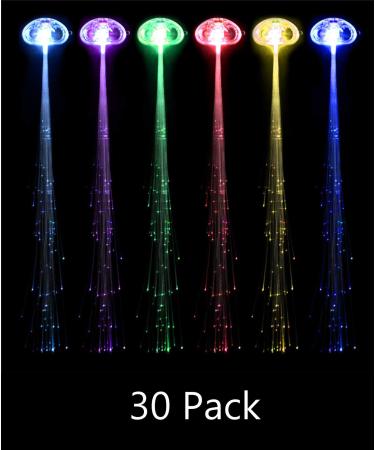 30 Pack LED Fiber Optic Hair Barrettes - Light-Up Extensions for Party, Festival, Concerts - Buy Online on GoSupps.com
