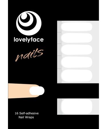 Monochrome LovelyFace Nail Wraps | Long-Lasting Nail Stickers & Non-Toxic Nail Foils - 16 Thin Self-Adhesive Designs (Snow) - Shop Internationally! - Buy Online on GoSupps.com