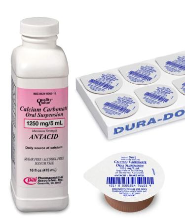 Calcium Carbonate Oral Suspension 1250mg/5 ml - 16 oz by Pharmaceutical Assoc INC