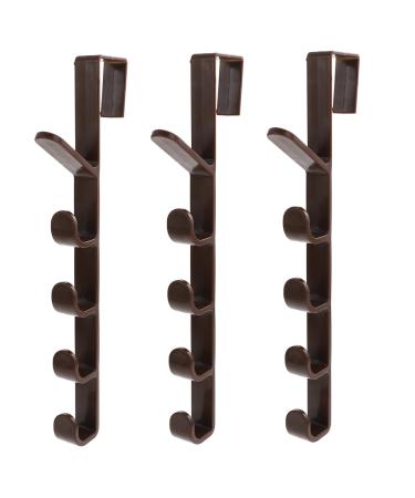 PRETYZOOM Kitchen Hook 3pcs Clothes Simple Durable Bedroom Hanger Bathroom The Hook Towel Hangers Towels for Over-Door 28.5X3.8X2CM Brown