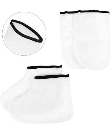 minkissy 2 Pairs Leather Horn Boots Peel Spa Wax Foot Cover Removing Covers Hot Wax Bath Gloves Gel Manicure Gloves Paraffin Wax Foot Spa Polish Beauty Soap White Tool Polyester Lining Nail - Buy Online on GoSupps.com