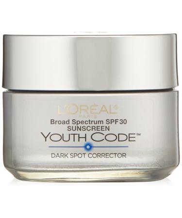 Dark Spot Corrector Face Moisturizer with SPF 30 for Even Skin Tone by L Oreal Paris  Youth Code Anti-Aging Day Cream  Non-greasy  1.7 oz. 1.7 Ounce (Pack of 1)