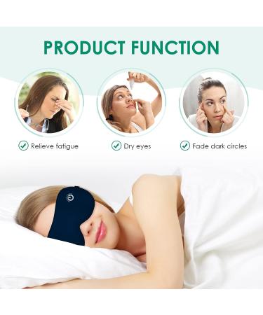 BRZSACR Heated Eye Mask Cordless - USB Electric Warm Compress for Dry Eyes Relief - Silk Sleep Mask for MGD, Blepharitis, Sinus, Stye - Blue - Buy Online on GoSupps.com