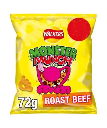 Walkers Monster Munch Roast Beef Snacks 72g-Food