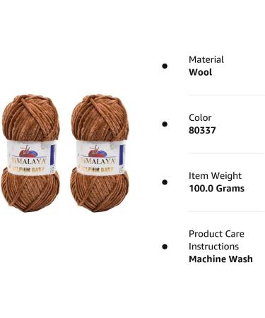 Himalaya Dolphin Baby Yarn 100% MicroPolyester Lot of 2 - Super Bulky Chenille Yarn (80337) - 264 Yards - 2x100gram - Buy Online on GoSupps.com
