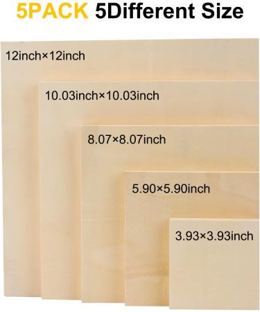 5-Piece Square Unfinished Wood Canvas Panel Boards for Painting and Home Decor - Buy Online on GoSupps.com