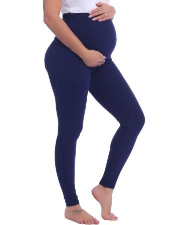 Amorbella Maternity Leggings XL Navy Blue - Over Bump Cotton Yoga Pajama Pants - Buy Online on GoSupps.com