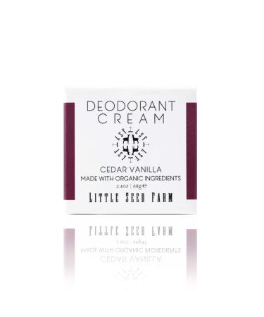 Little Seed Farm All Natural Deodorant Cream Aluminum Free Activated Charcoal Deodorant for Women or Men - Cedar Vanilla Net Wt. 2.4oz | 68g