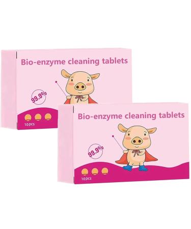 Multi-functional Bio-enzyme Cleaning Tablets Bio-Enzyme Explosive Salt Bio- Enzyme Concentrated Multi Purpose Cleaner Tablets for Clothes Curtains Shoes (2 pcs)