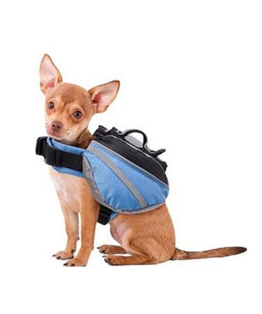 Livecity Saddle Bag Dog Backpack Adjustable Pet Carrier Hiking Camping Vest with Pockets for Medium and Large dogs Outdoor size XS (Blue) XS Blue