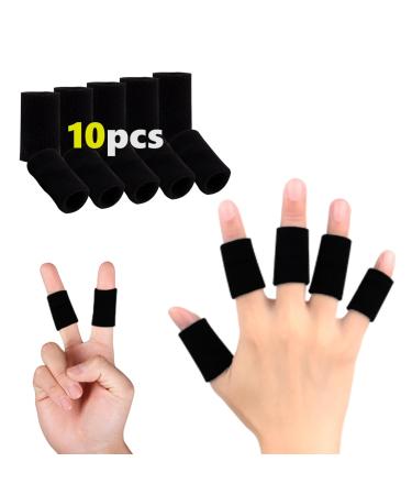 Decproch finger protection finger protection in the event of injury - 10 pieces of fingers bandages elastic fingers combined for finger arthritis basketball finger protection sport |Ladies and gentlemen black - Buy Online on GoSupps.com
