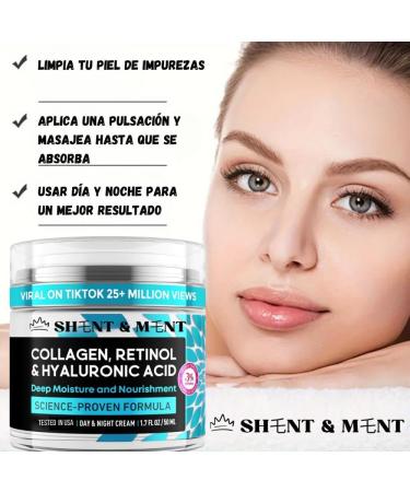 SHENT&MENT - Retinol Cream 3% Moisturizing Cream for Face Neck and D collet Day and Night Cream Anti-aging Anti-wrinkle Cream Anti-spots Men and Women Skin Lifting - 50ml. - Buy Online on GoSupps.com