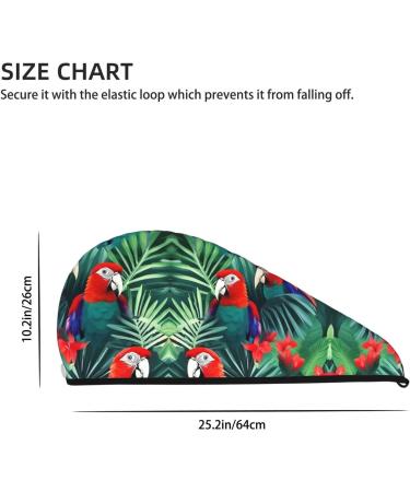 Tropical Flower Parrot Coral Velvet Dry Hair Cap Ideal for Home Travel Pool Parties & Beaches | Shop Now - Buy Online on GoSupps.com