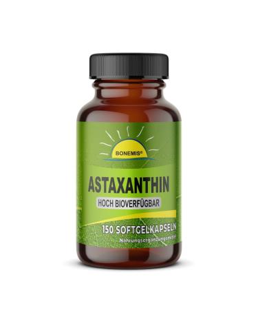 Astaxanthin 150 softgel capsules (sunflower oil high bioavailability no additives) glass Bonemis