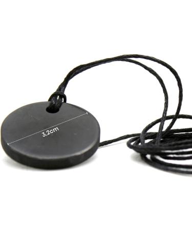 DOJA Barcelona Shungite Pendant Necklace - 32mm Round Elite Shungite Healing Stones for Water Purification - Buy Online on GoSupps.com