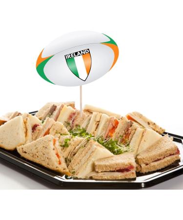 Ireland Flag Rugby Ball Food & Cupcake Picks Toppers Party Decorations Six Nations (14 Pack) - Buy Online on GoSupps.com