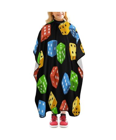 Varicoloured Dice Funny Barber Cape Professional Salon Hair Cutting Cape Hairdresser Apron for Men Women
