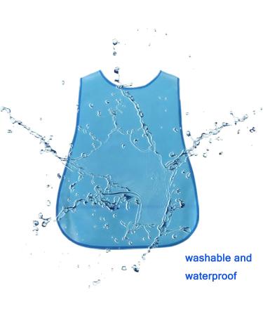 Yygmss Waterproof Silicone Bibs for Adults - Washable & Easy to Clean with Collection Container | Extra Long Blue Design - Buy Online on GoSupps.com