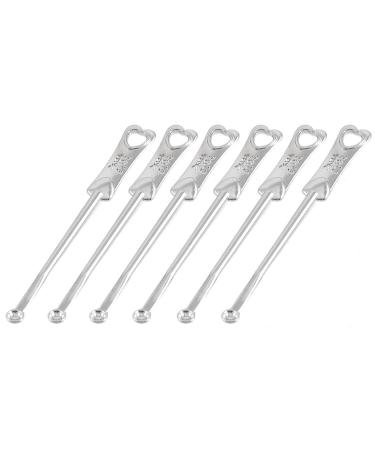 Qtqgoitem 6 Pcs Metal Earpick Earwax Ear Wax Remover Keyring Ornament Silver Tone (Model: 852 3c3 773 f78 e0a)