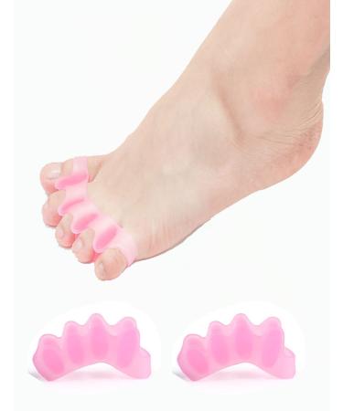 WenTigDY Toe Separators to Correct Bunions and Restore Toes to Their Original Shape (Bunion Corrector for Women Men Toe Spacers Toe Straightener Toe Stretcher Big Toe Correctors Toe Separator) (Pink)