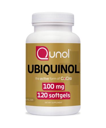Qunol 100mg Ubiquinol, Powerful Antioxidant for Heart & Vascular Health, Essential for Energy Production, Natural Supplement Active Form of Coq10, 120 Count
